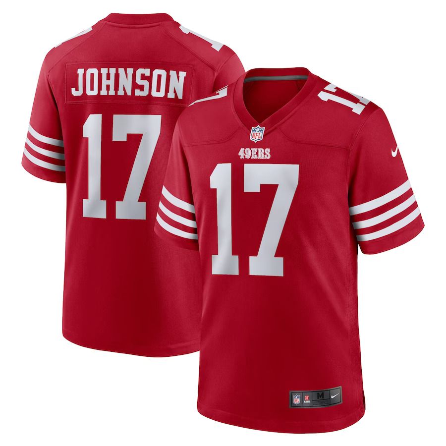 Men San Francisco 49ers 17 Josh Johnson Nike Scarlet Home Game Player NFL Jersey